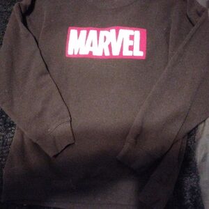 Marvel Women's Black Crewneck Sweater with Red Logo